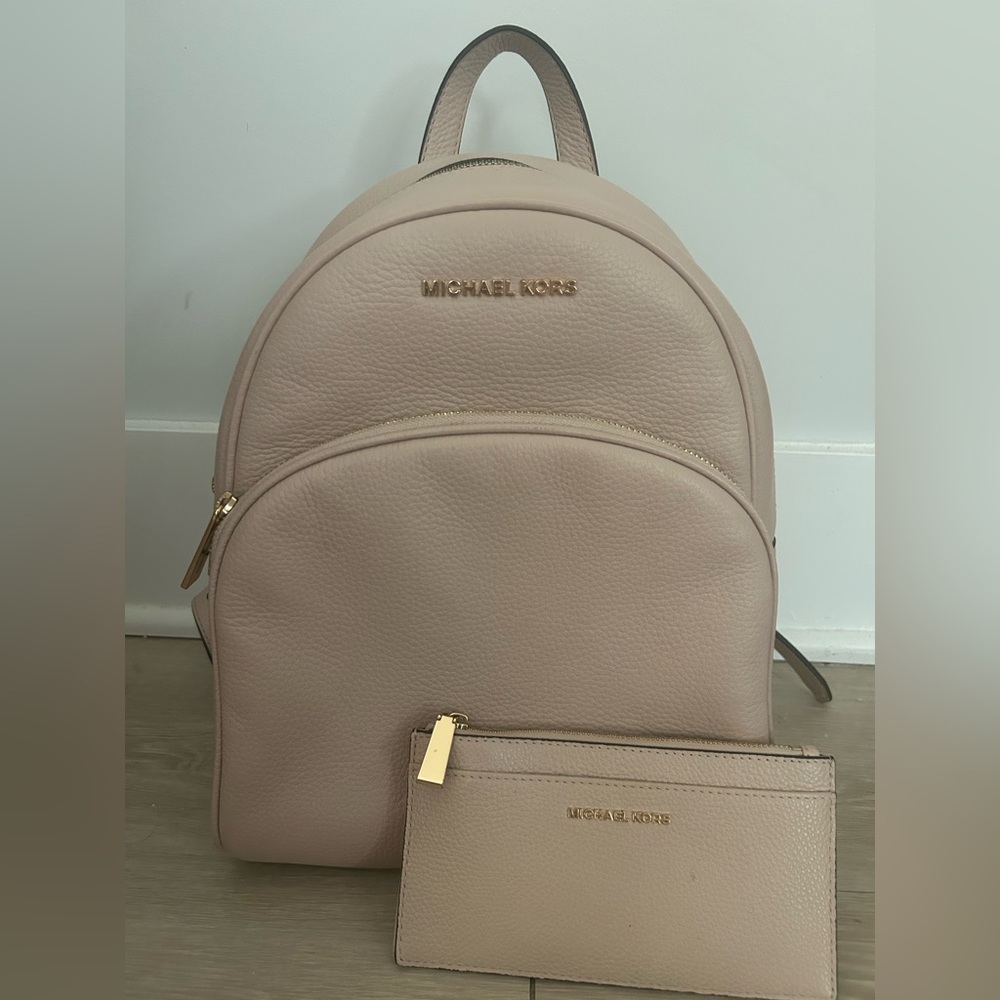 Michael Kors Blush Pink Leather Backpack with Pouch